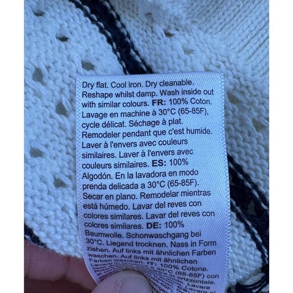 NWT Seraphine 1/2 Zip Stripe Sweater Size Medium Women’s White - Picture 5 of 9